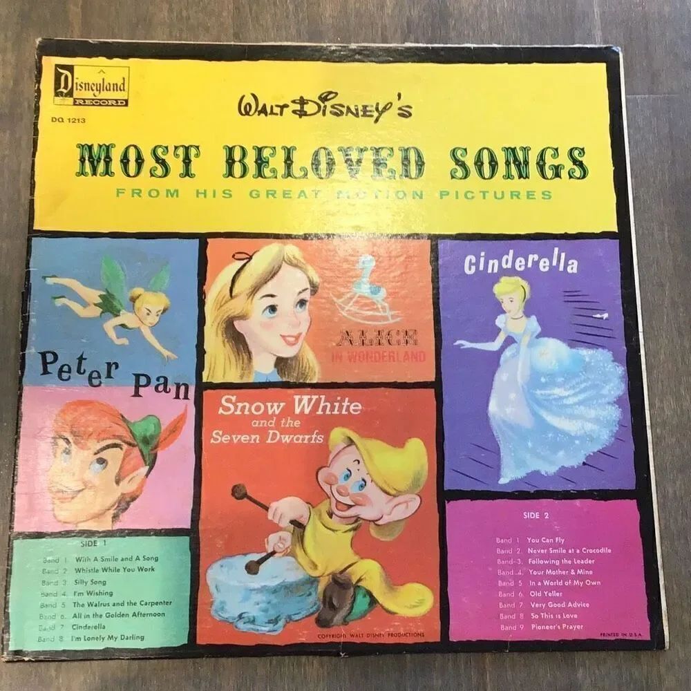 Vintage 1964 most beloved songs of Walt Disney vinyl record